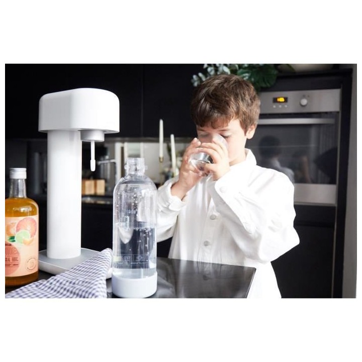MYSODA Machine a Soda Ruby White, 1 bouteille 0.5L , 1 bouteille 1L, 1