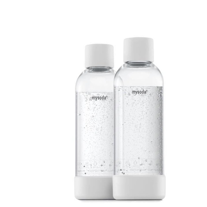 MYSODA - Pack de 2 bouteilles White PET et Biocomposite 1L