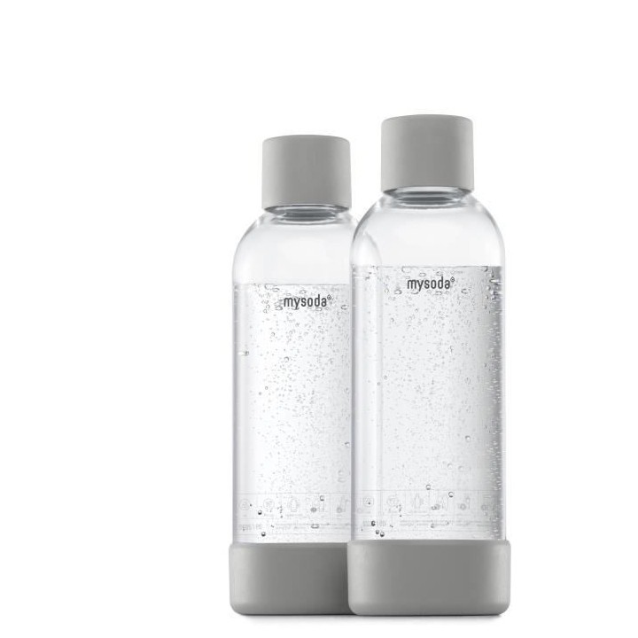 MYSODA - Pack de 2 bouteilles Gray PET et Biocomposite 1L