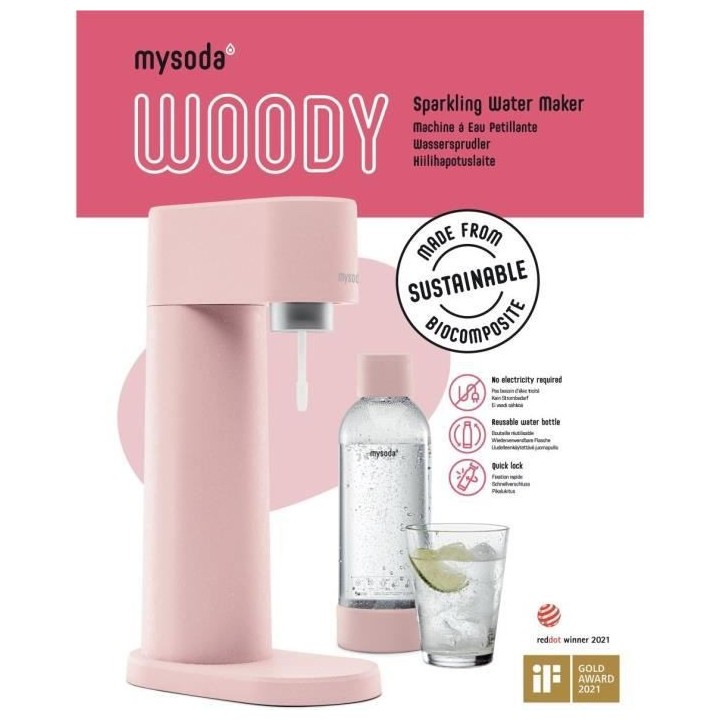 MYSODA - Machine Woody Pink en Biocomposite