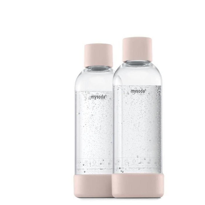 MYSODA - Pack de 2 bouteilles Pink PET et Biocomposite 1L