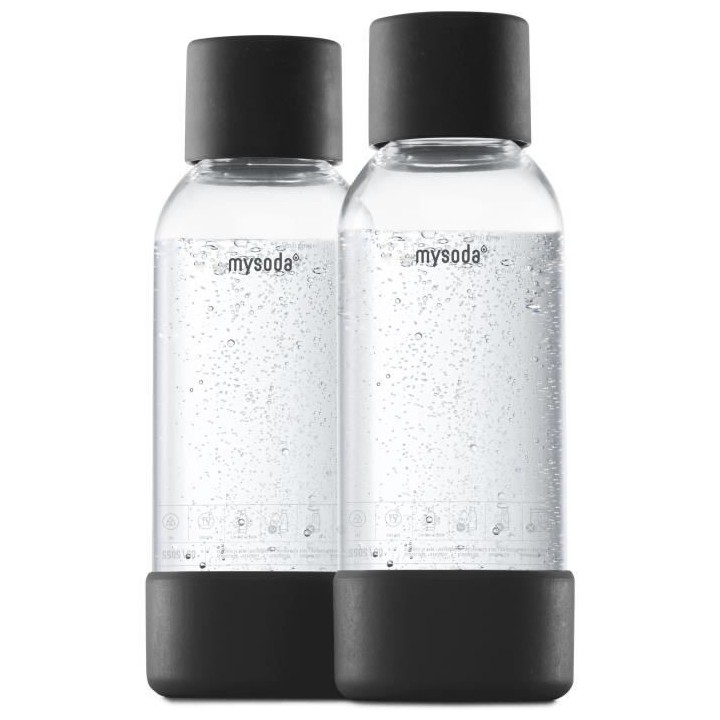 MYSODA - Pack de 2 bouteilles Black PET et Biocomposite 0,5L