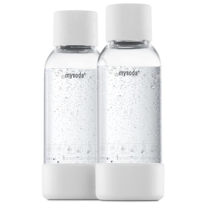 MYSODA - Pack de 2 bouteilles White PET et Biocomposite 0,5L
