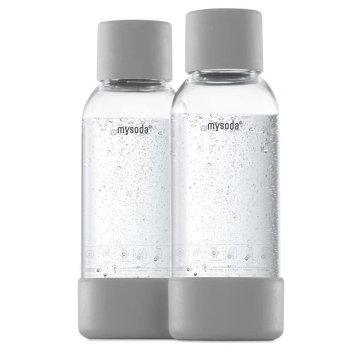 MYSODA - Pack de 2 bouteilles Gray PET et Biocomposite 0,5L