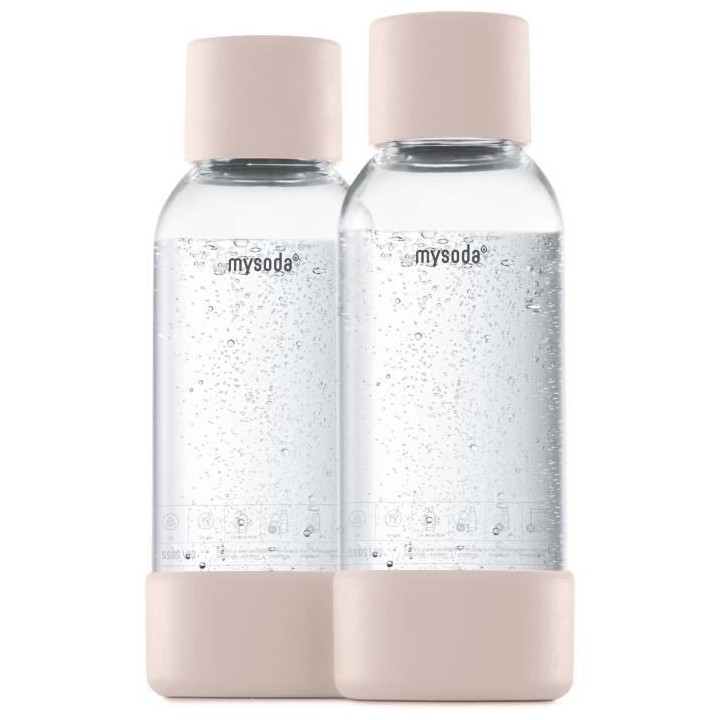 MYSODA - Pack de 2 bouteilles Pink PET et Biocomposite 0,5L
