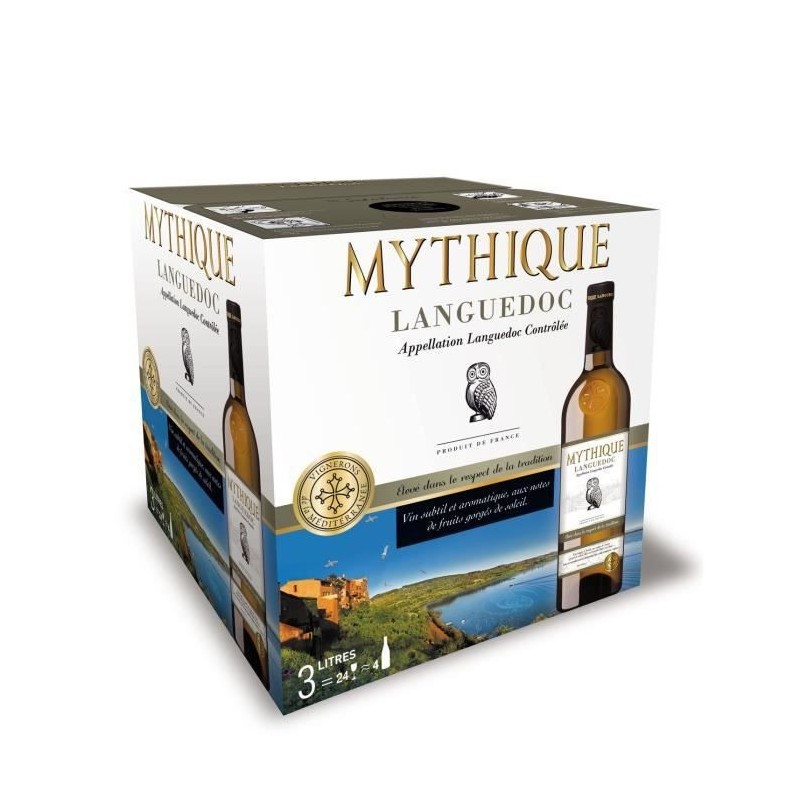 Mythique AOP Languedoc - Vin blanc de Languedoc - Bib 3 L