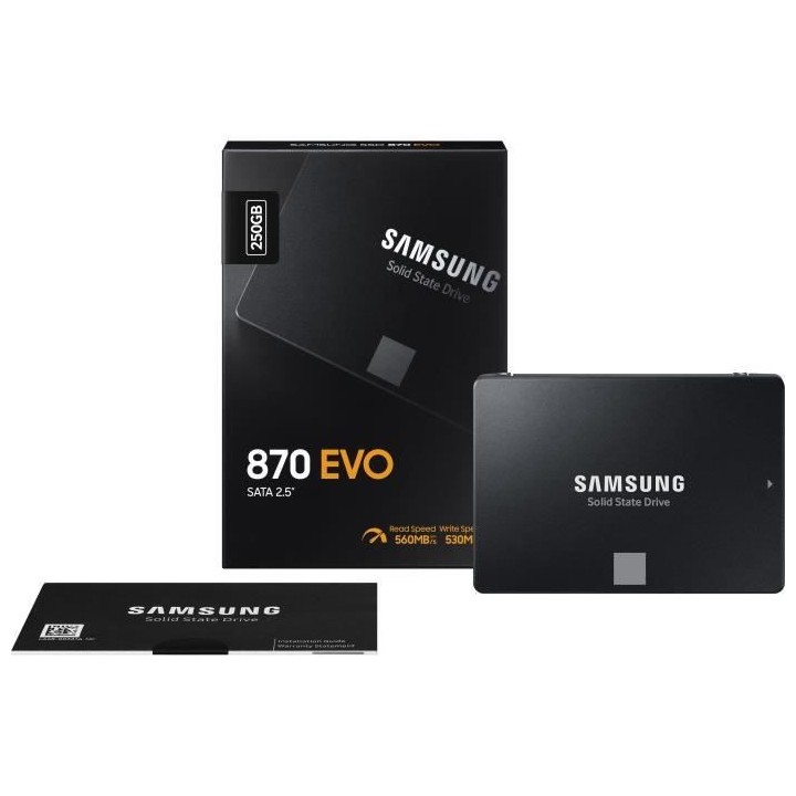 SAMSUNG 870 EVO - Disque SSD Interne - 2To - 2,5 (MZ-77E2T0B/EU)