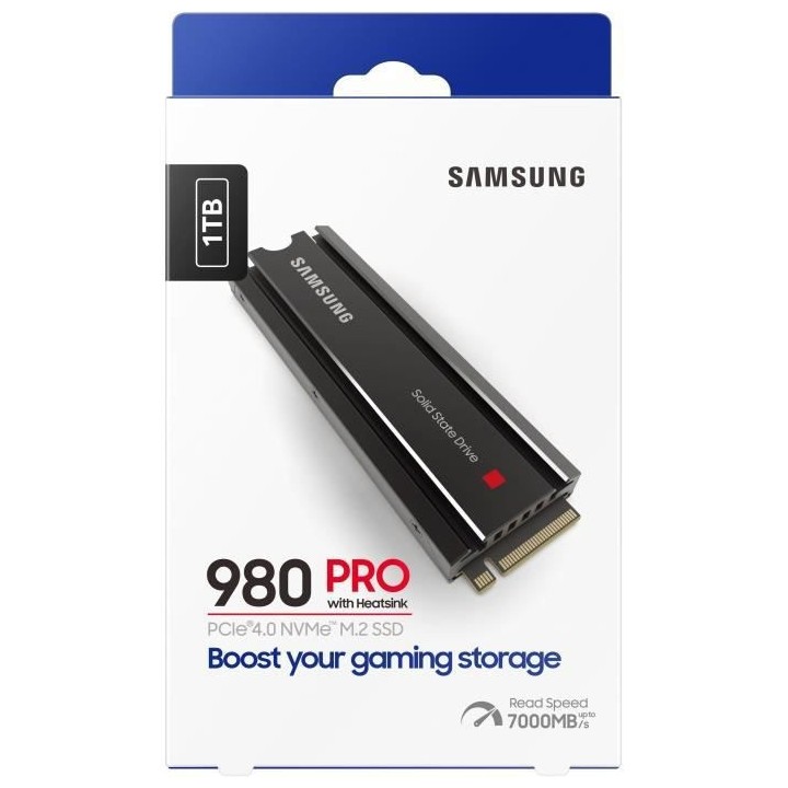 SAMSUNG - SSD Interne - 980 PRO - 1To - M.2 NVMe avec dissipateur (MZ-