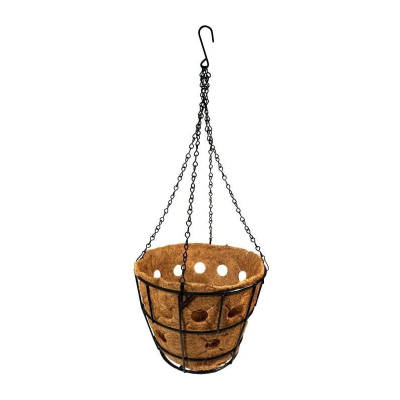 NATURE Corbeille suspendue avec natte coco - H28 x Ø40 cm