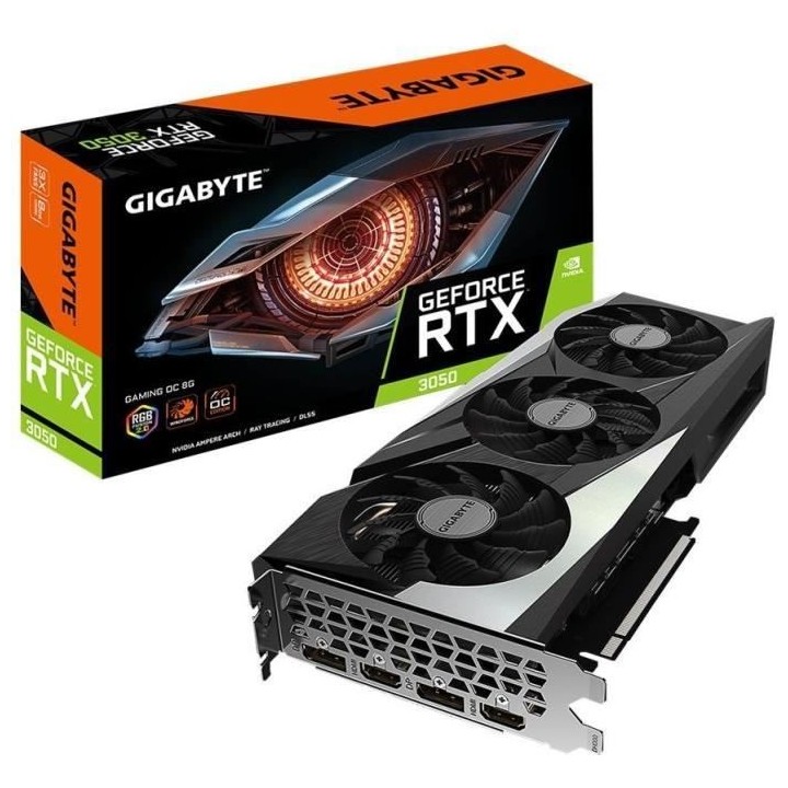 Carte graphique - GIGABYTE - RTX 3050 GAMING OC 8 GD (GV-N3050GAMING O