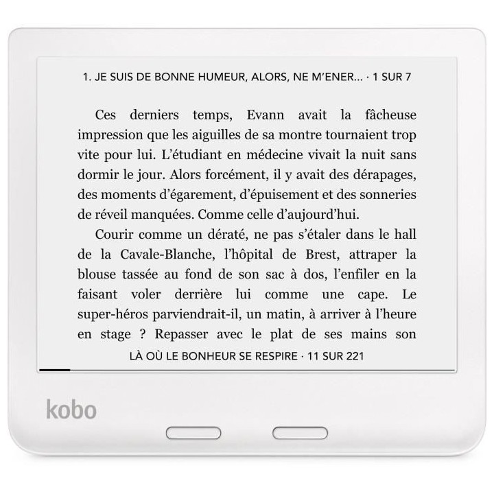 Liseuse KOBO Libra 2 Blanc - 7 - 300ppp - Comfortlight PRO - Waterproo