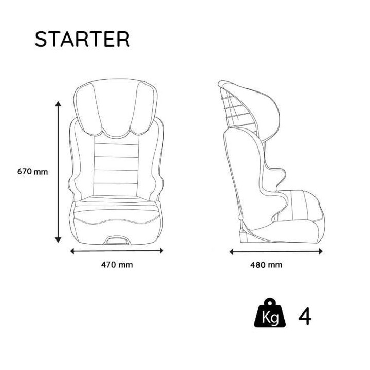 Nania Siege auto rehausseur STARTER groupe 2/3 (15-36kg) - smoke