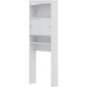 GALET Meuble WC ou machine a laver - Blanc mat - 2 portes coulissantes + 3 niches - L 64 x P 19 x H 178 cm - SYMBIOSIS