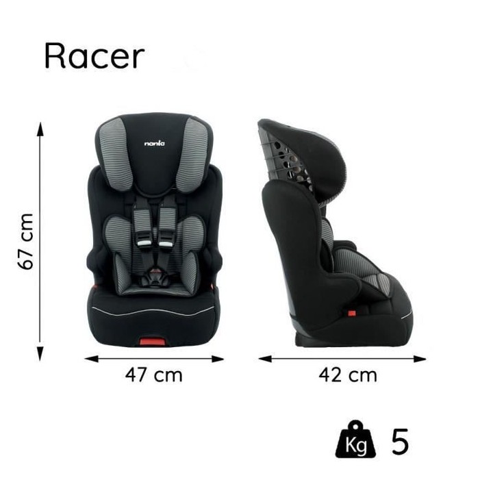 Nania Siege auto RACER groupe 1/2/3 (9-36kg) avec 1 oreiller - Access