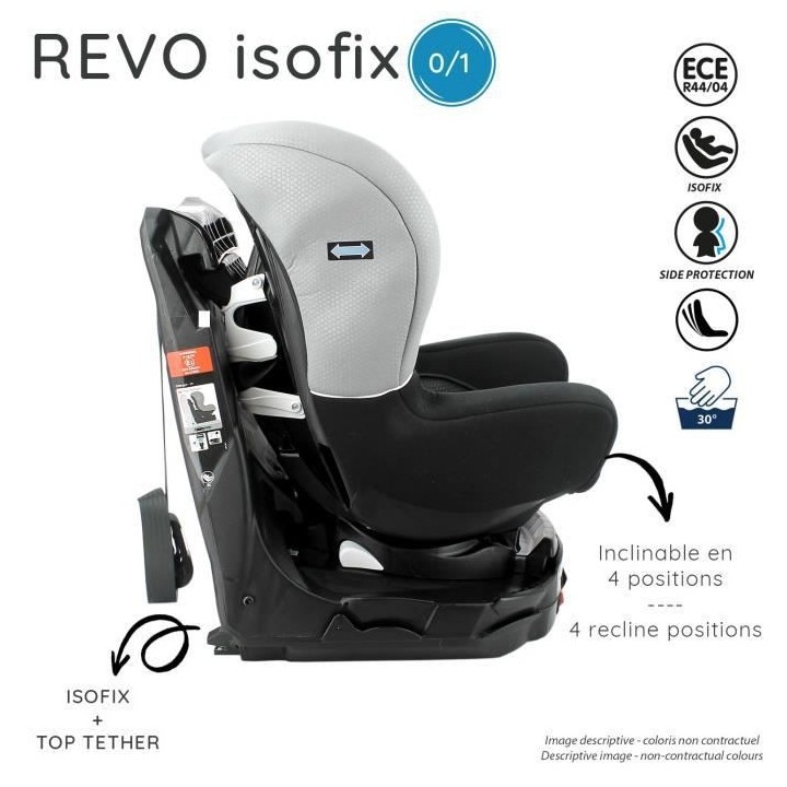 Nania Siege auto isofix pivotant Revo groupe 0/1 (0-18kg) - Hatrix gri