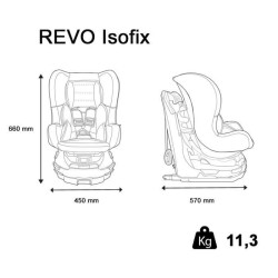 Nania Siege auto isofix pivotant Revo groupe 0/1 (0-18kg) - Hatrix gris