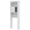 GALET Meuble WC ou machine a laver - Blanc mat - 2 portes coulissantes + 3 niches - L 64 x P 19 x H 178 cm - SYMBIOSIS