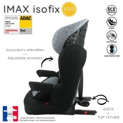 Nania Siege auto isofix IMAX groupe 1/2/3 (9-36kg) grand confort - Gris argent