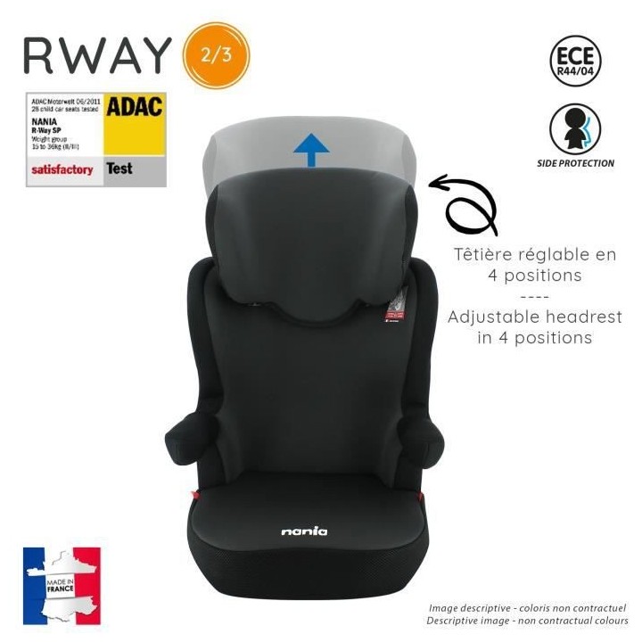 Nania Siege auto rehausseur easyfix RWAY groupe 2/3 (15-36kg) - Gris a