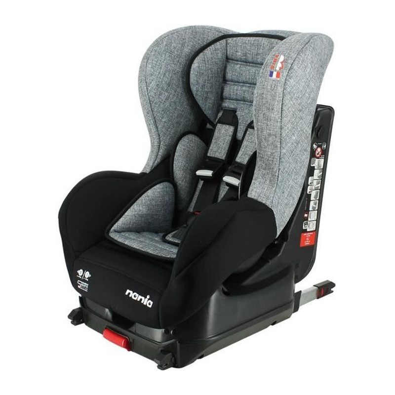 Nania Siege auto isofix COSMO groupe 0/1 (0-18kg) - grand confort - Gris argent