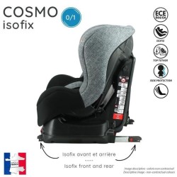 Nania Siege auto isofix COSMO groupe 0/1 (0-18kg) - grand confort - Gris argent