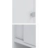 GALET Meuble WC ou machine a laver - Blanc mat - 2 portes coulissantes + 3 niches - L 64 x P 19 x H 178 cm - SYMBIOSIS