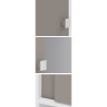 WAVE Meuble WC - Blanc et Taupe - 2 portes coulissantes + 3 niches - L 64 x P 19 x H 178 cm - SYMBIOSIS