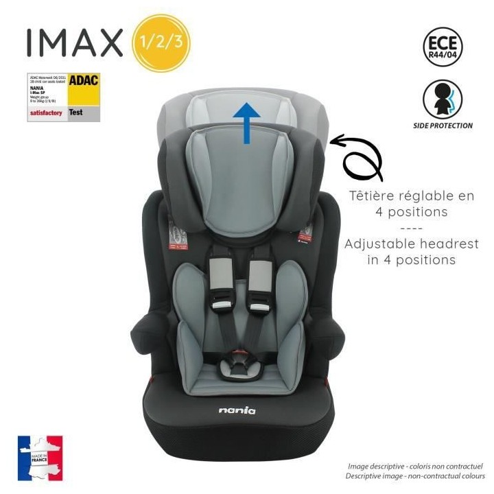 Nania Siege auto IMAX groupe 1/2/3 (9-36kg) 3 étoiles ADAC - Appuie-t