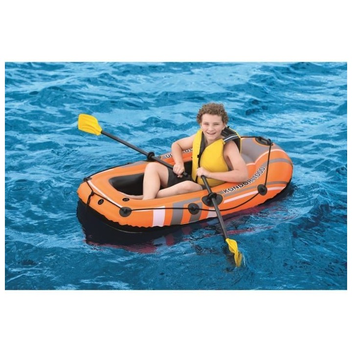 BESTWAY Bateau pneumatique Kondor 1000 avec 2 rames - 155 x 93 x 30 cm
