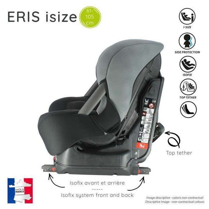 Nania Siege auto i-Size ERIS 61-105 cm - boucle sonore - Gris luxe