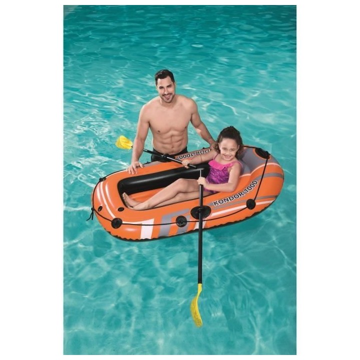 BESTWAY Bateau pneumatique Kondor 1000 avec 2 rames - 155 x 93 x 30 cm