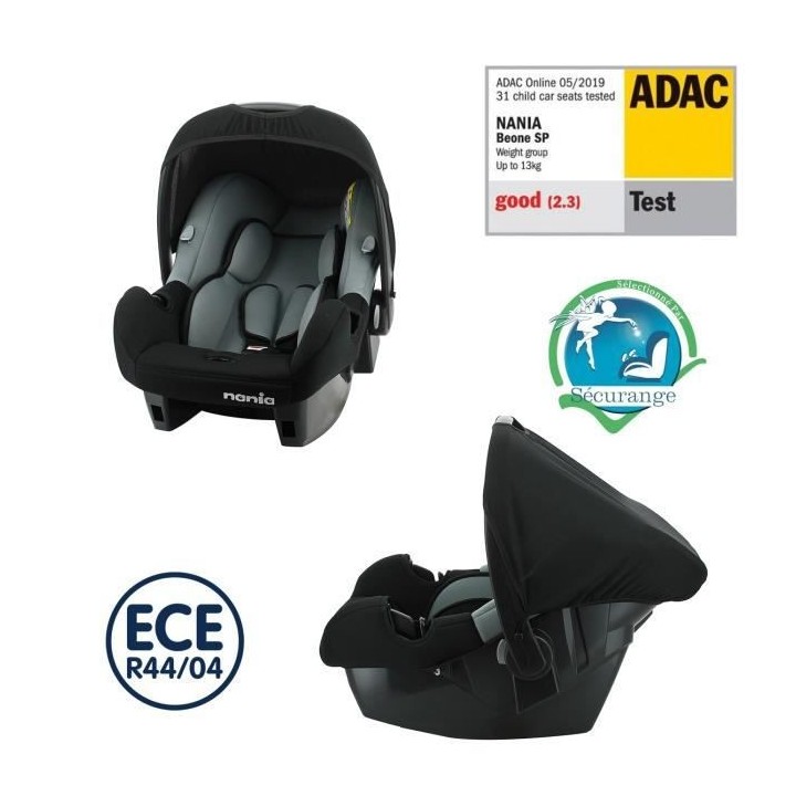 NANIA Poussette Giulia - Nacelle + Siege auto BEONE 0+ - Sac a langer