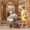 NANIA Poussette Giulia - Nacelle + Siege auto BEONE 0+ - Sac a langer + Habillage pluie - Des la naissance - Jusqu'a 15kg - Gris