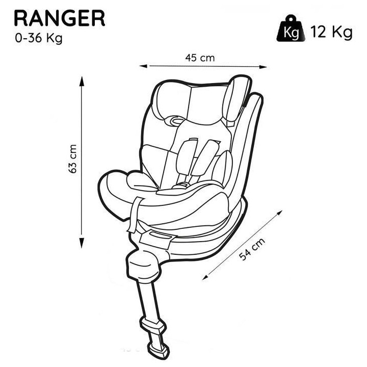 NANIA Siege Auto isofix Ranger Groupe 0/1/2/3 (0-36kg) pivotant 360°