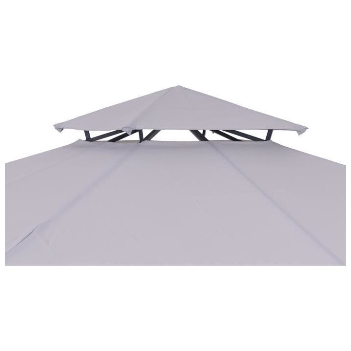 Tonnelle de jardin - 3 x 4 x H.2,5 m - Structure Acier & PE tressé et