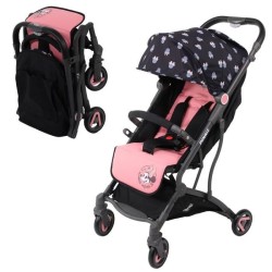 Poussette compacte CASSY NANIA - 6-36 mois - Jusqu'a 15kg - Dossier réglable - 4 roues pivotantes a amortisseurs - Minnie Happy