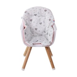 Nania - Chaise Haute évolutive PAULETTE - Des 6 mois jusqu'a 5 ans - Coussin réversible - Fabriquée en France - Minnie