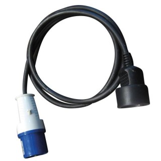Adaptateur mâle CEE 17 - Femelle Schuko avec cordon - 200 V - 16 A