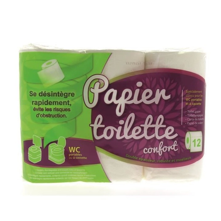 Papier toilette WC chimique 12 rouleaux