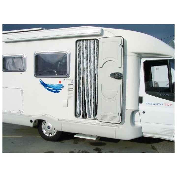 MIDLAND Rideaux de Porte 14 Chenilles Gris et Blanc