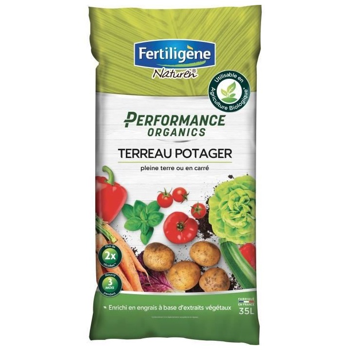 FERTILIGENE Terreau Performance Organics Potager - 35 L