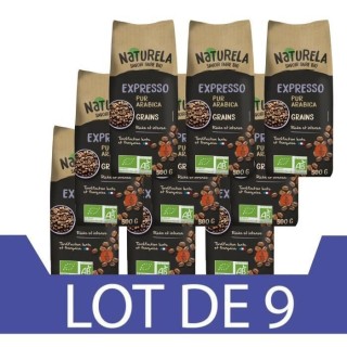 Lot de 9 NATURELA Café en grain Expresso Pur arabica - 500g