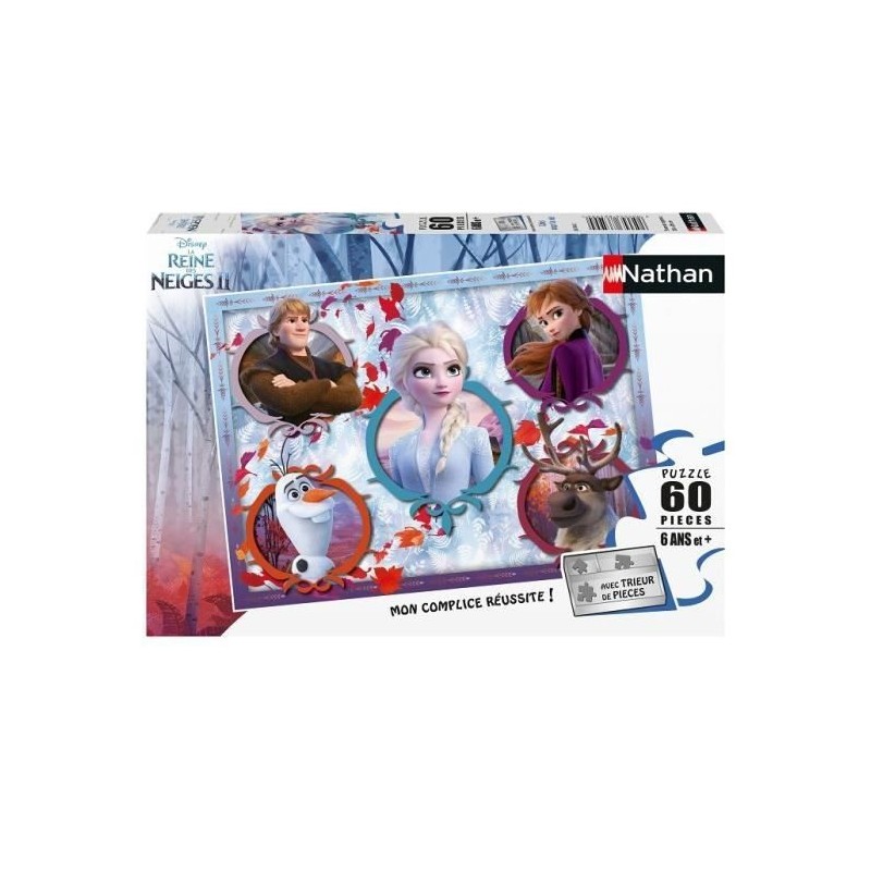 LA REINE DES NEIGES 2 Puzzle 60 pieces - Unis pour la vie - Nathan - Puzzle Enfant + Trieur - Des 6 ans