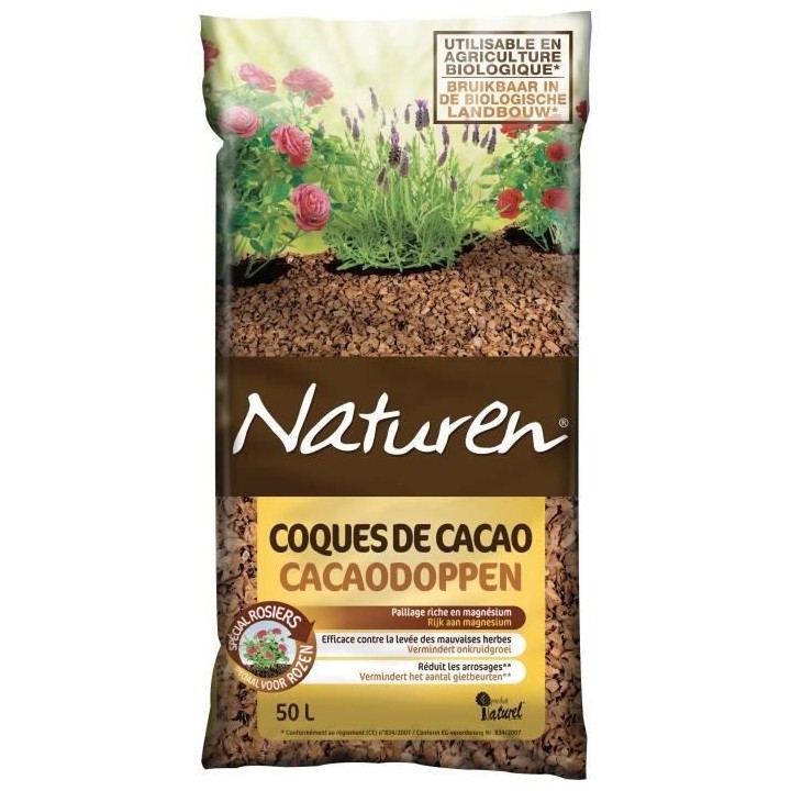 NATUREN Paillage Coques de Cacao - 50L