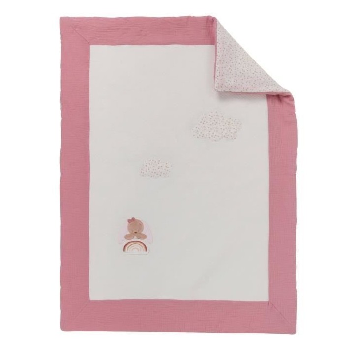 NATTOU Plaid réversible Sasha & Pauline - 75 x 100 cm - 100% polyeste