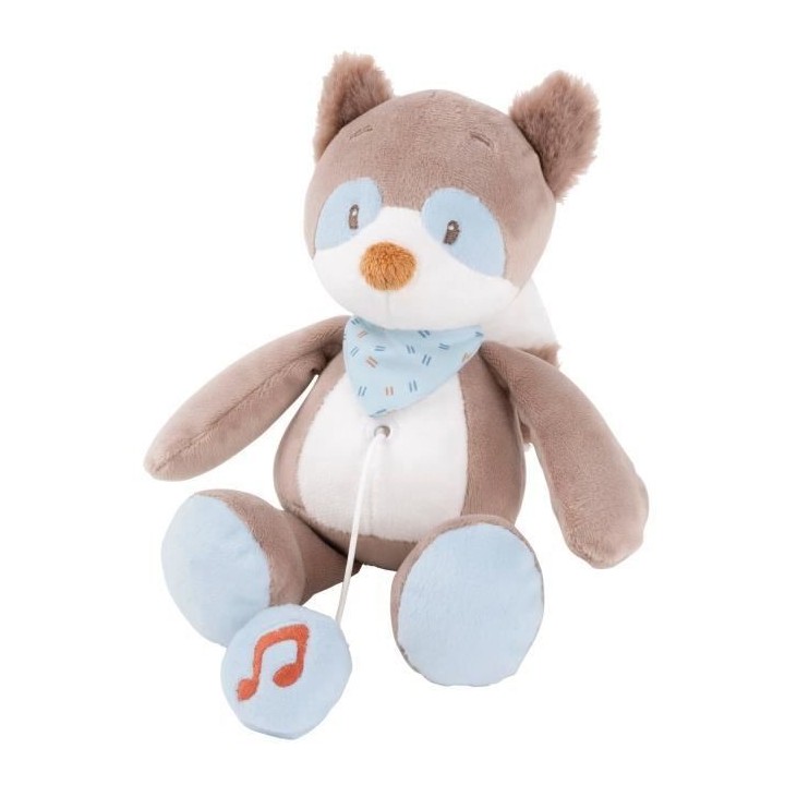 NATTOU Mini-peluche musicale Bob le raton laveur - 100% polyester - 20