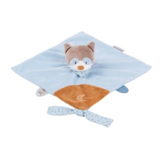 NATTOU Doudou Bob le raton laveur - 100% polyester - Bleu - Des la nai
