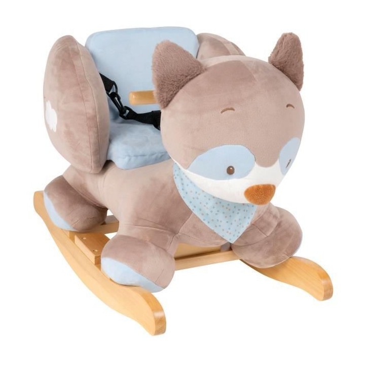 NATTOU Bascule Bob le raton laveur - Peluche 100% polyester, socle et