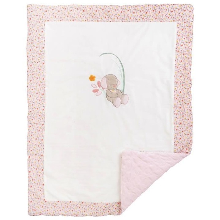 NATTOU Iris & Lali Couverture - 75 x 100 cm Rose/Blanc