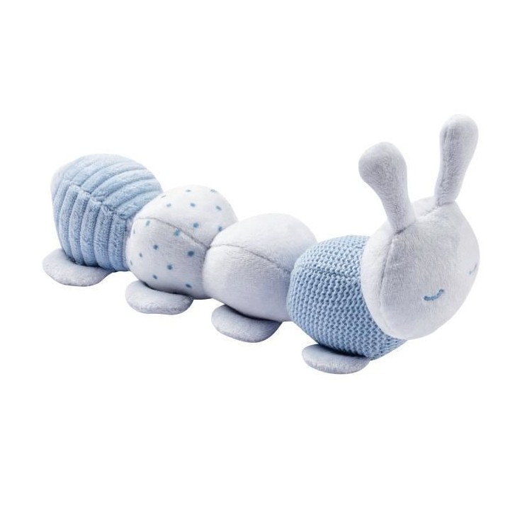 NATTOU Doudou chenille d'activités - En polyester - Bleu